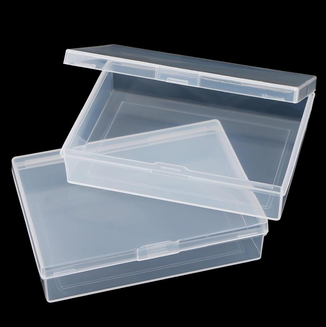 Playing Card Case Box, 3.6''x2.6''x0.8'' Deck Plastic Boxes Gaming Card Holder Organizer Empty Snaps Closed Clear Plastic Sort Storage Box, Pack of 2