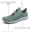 DLGJPA Women's Quick Drying Water Shoes Lightweight Sport Aqua Walk Shoes, 7.5, Green