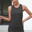 Bestisun Racerback Workout Athletic Tank Tops Sleeveless Yoga Gym Shirts for Women (Black, L)