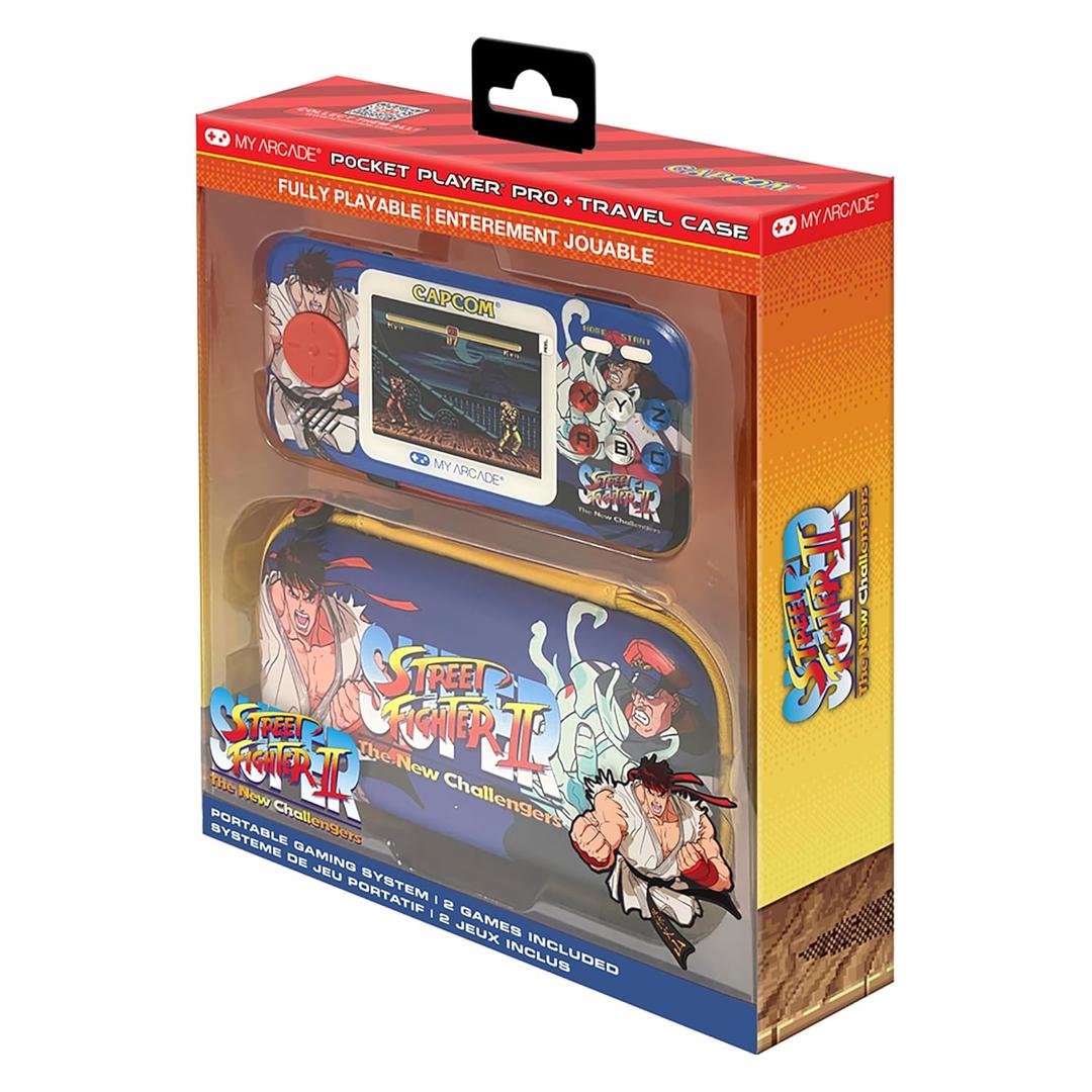 My Arcade Street Fighter II Pocket Player Bundle: 2 Classic Games,Officially Licensed, Portable Gaming Console,Travel Case, Screen Protector Included