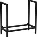 MBQQ Industrial Rustic 24" Firewood Log Rack for Home Fireplace Decoration, Indoor/Outdoor Wrought Iron Firewood Holder, Metal Lumber Storage Rack, Black