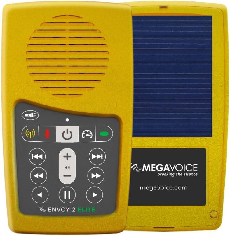 New King James Version (NKJV) Narrated by Bob Sauer MegaVoice Gold Edition Handheld Solar Powered Audio Bible Player with Commentary, Hymns, and FM Radio (NKJV-Gold)