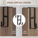 FYY 2 Packs Over The Door Hooks, Double Sided Door Hanger Hook - Heavy Duty No Drill Wall Hooks for Hanging Coats, Towels, Bags, Kitchen Closet Fits Most Doors Up to 1-7/8" Thickness (5.12" L, Black)