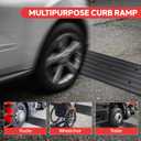 Pyle Car Vehicle Curbside Driveway Ramp - 4ft Heavy Duty Rubber Threshold Bridge Tracks Curb Ramps, 2 Pieces Set (for Car, Truck, Scooter, Bike, Motorcycle, Wheelchair Mobility), Black