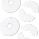 Plumbing Cover Plates, 4 Pcs Split Flange, 29 mm Toilet Pipe Cover with Self-adhesive for Faucet Bathroom Kitchen Toilet (White)