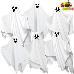 JOYIN 6 Pcs Halloween Decorations Outdoor Hanging Ghost, 19.6 White Flying Ghost for Halloween Party Decorations, Hanging Decor for Indoor Garden Yard Front Porch Patio Lawn Holiday Props