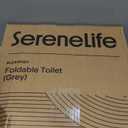 SereneLife Portable Camping Toilet  Foldable Travel Potty with Adjustable Height, Up to 350 lbs Capacity, Lid, Non-Slip Base, Carry Bag + Flushable Wipes, for Outdoor, Hiking & Car Use (Standard, Gray)