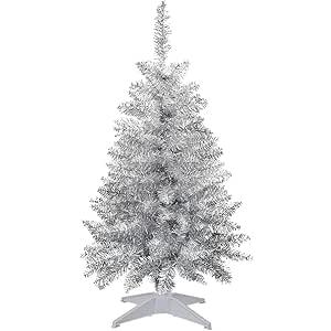 Silver 30" Christmas Tree with Ornaments