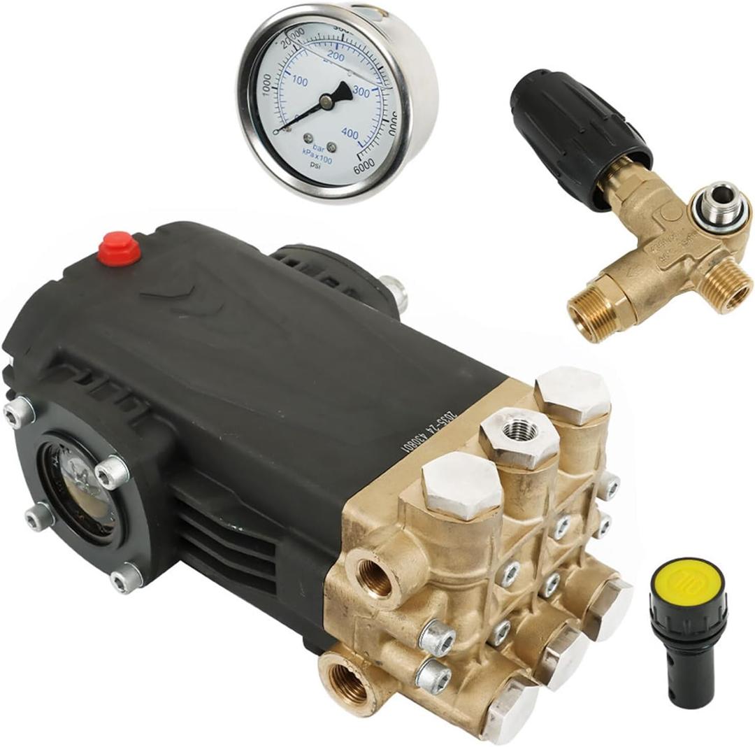 TS2021 3500 PSI Pressure Washer Pump Triplex 5.6GPM Horizontal 24mm Shaft Washer Pump