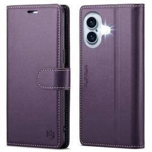 Compatible with iPhone 16 Plus 6.7" Wallet Case with RFID Blocking Credit Card Holder, PU Leather Folio Flip Kickstand Protective Shockproof Cover Women Men for Apple 16 Plus Phone Case (Purple)