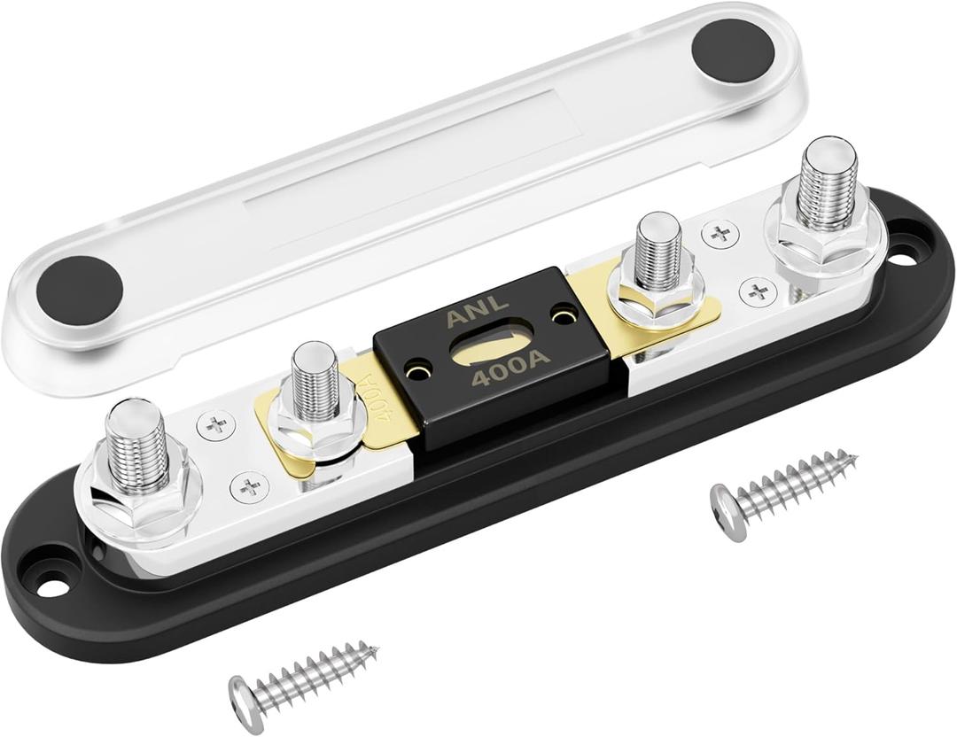 DaierTek 400 Amp ANL Fuse Holder Kit M10 Stud Terminals Max 750A for Car Truck Boat