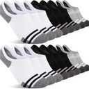 Heatuff Mens No Show Socks - 8 Pairs of Thin Non Slip Cotton Invisible Low Cut Socks for Men.