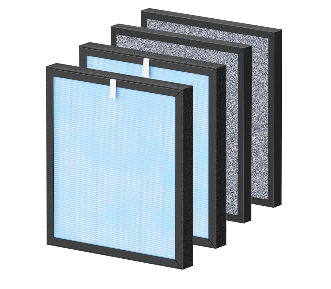 HSP001 Replacement Filter Compatible with HATHASPACE HSP001 Smart Air Purifiers, 4 Stages Filtration with H13 True HEPA and Activated Carbon Pre-Filter, 2 Pack