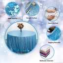 50 Inch Round Baby Blue Sequin Tablecloth, Metallic Glitter Sparkle Table Cover for Small Cake Table or Overlay, Sequin Fabric Table Cloths for Wedding Birthday Party Decorations
