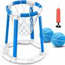 Pool Basketball Hoop Pool Games Pool Toys with 2 Basketballs Floating Basketball Hoop for Pool for Kids & Adults Indoor Outdoor