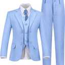 Boys' Suit Kids Suits Tuxedo for Boys Toddler Vest Pants Set Ring Bearer Outfit Dress Clothes (Blue), Size 10