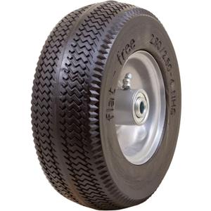 Marathon 00026 Flat Free 2.80/2.50-4 Tire and Wheel Assembly, 3 Centered Hub, 1/2 Ball Bearings, Replacement Tire for Casters, Utility Carts and Other Equipment, Easy Install Assembly