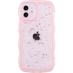 Compatible with iPhone 11,Cute Kawaii Bling Sparkle Glitter Frame Shape Soft Silicone Shockproof Protective Phone Case Cover for Women Girls Pink