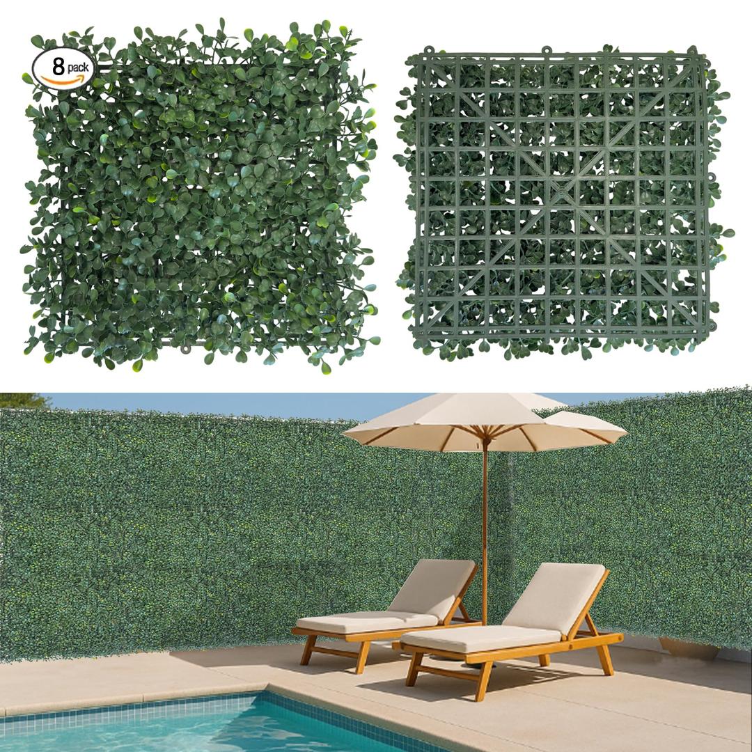 VDVST Artificial Grass Wall Panels, 12PCS 20"x20" Boxwood Panels