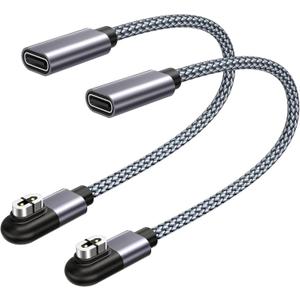 RUXELY USB C to Shokz Charging Cable Adapter 2Pack,AfterShokz Headphone Charger,Type C Magnetic Short Cord for Shockz OpenRun Pro S810,Aeropex AS800,OpenRun Mini,Open Run Air S803,OpenComm 2 UC ASC100 (Gray)