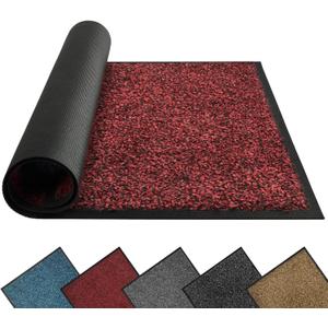 Mibao Front Door Mat, Dirt Trapper Welcome Mat for Outdoor Indoor, Non-Slip Waterproof Doormat, Durable Machine Washable Low Profile Entry Rug for Back Door Outside Patio Porch, 48" x 36", Red