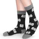 Men Fun Crews Socks for 40th 50th 60th Birthday Gifts, Men Funny Black Crew Cotton Socks (One Size)