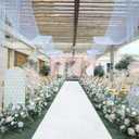 White Aisle Runner for Wedding Velvet Aisle Carpet 2FTx15FT Wedding Accessories Romantic Velvet Fabric Floor Aisle Runner for Weddings Ceremony Decorative Aisle Rugs for Birthday Events