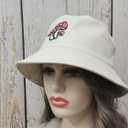 Embroidered Mushroom Bucket Hat for Women Girl Men, Soild Beige Summer Travel Embroidery Beach Sun Hat Outdoor Fisherman Cap Unisex (Beige)