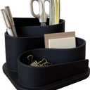 OAKOA Black Desk Organizer with Pen Holder - Aesthetic Desk Accessories for Women's Office - Black Pencil Holder for Desk - Desktop Organizer Caddy - Cute Desk Decor