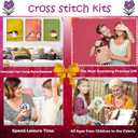 Dimxvean Stamped Cross Stitch Kits,Cross Stitch Kits for Adults Beginners,Embroidery Kits Full Range of Cross Stitch Stamped Kits Needlepoint Kits Cross Stitch Patterns-Mountain Eagles 16x20 inch