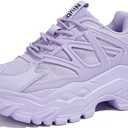 Niluber Chunky Sneakers for Women Platform Sneakers for Women Comfortable Casual Tennis Shoes Lace Up Fashion Walking Shoes, Purple, 7
