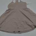 Wenlia Women's Tennis Dresses with Separate Shorts and Bra Scoop Neck Racerback Workout Golf Athletic Dress with Pockets Khaki Medium