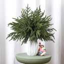 Alupssuc 18 Inch Norfolk Pine Stems, 12 Pcs Real Touch Norfolk Pine Branch, Christmas Greenery Stems for Vase DIY/Garland Making/Table Decoration, Xmas Decor for Indoor, Outdoor & Home