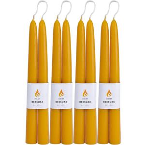 8PCS Beeswax Taper Candles, 9" Handmade Natural Candles, Dripless and Smokeless, 9 Hour Burn Time (RAW)