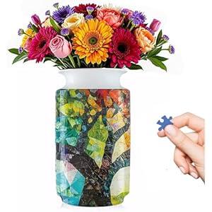 Yizhor 3D Puzzle Vase, 162 Curved Pieces DIY Flower Vase Craft Kit & 3D Puzzles for Adults, Creative Jigsaw Art Project Home Décor Centerpiece, (D-Tree of Life)
