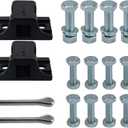 2 PCS Black Straight Bar Mud Flap Hanger Bracket Complete Kit & Aluminum Mud Flap Reflector Fender Reflective Tape Fit for Semi Trucks Trucks, Trailers, RVs and More