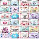 Meanplan 24 Pieces Mother's Day Makeup Bags Bulk Mom Gifts Canvas Cosmetic Purse Organizer Zipper Cosmetic Pouch Portable Travel Toiletry Pouch Mother's Day Gifts Women Birthday Retirement
