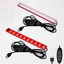 660nm & 850nm Red Light Strip, 9.6 Inch Near Infrared Light Bar with 5 Brightness Levels, USB Powered Red Light for Muscle Relaxation, Home & Fitness Use（2 pcs）