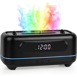 Flame Essential Oil Diffuser Pro Edition (2025 Upgrade), 250ml Ultrasonic Cool Mist Humidifier with 7-Color LED Lights, Timer and Clock for Yoga, Spa, Bedroom Relaxation (Black)