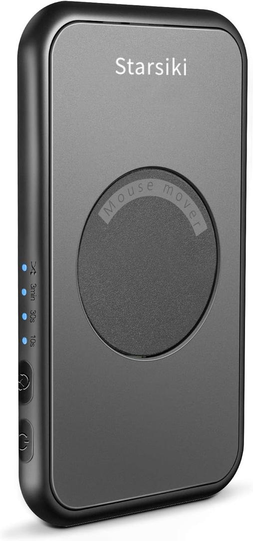 Ultra-Slim QuietSTARSIKI Undetectable Mouse Jiggler Interval Timer Adjustable, Mouse Mover with On/Off Switch, Automatic Device to Keep Moving Mouse Wiggler Shaker Clicker Random Movement DriverFree (Black)