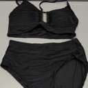 Herseas 2 Piece Bikini Set U-Wire Cutout Popular Swimsuit High Waisted Textured 2026 Summer Beach Swim Bathing Suits (Black) M