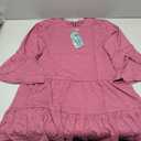 CiCiBird Women's 3/4 Ruffle Sleeve Babydoll Top Loose Peplum Crewneck Tunic 2025 Fashion Casual Shirt Size Medium