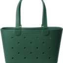 Simple Modern Large Beach Bag | Waterproof Getaway Rubber Tote with Zipper Pocket for Travel, Pool, Boat, Groceries, Sports | Forest