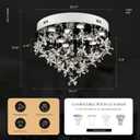 9-Lights Modern Chandelier K9 Crystal Lighting Fixture,20 Inch Round Silver Stainless Steel Flush Mount Ceiling Lights for Bedroom Foyer Hallway Dining Room,GU10 Bulbs Include, D20"