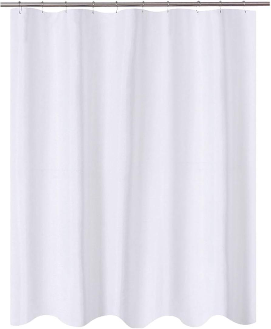 N&Y HOME RV Shower Curtain or Liner Fabric 60 x 64 inches, Perfect for Camping Travel Trailer, White Bathroom Curtains with Grommets, 60x64