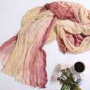 Pack of 6 Cheesecloth Table Runner, Gradient-Beige and Pink Gauze Table Runner, Widely Use Cheese Cloth Table Runner 120 Inches Long, Versatile Sheer Table Runner with Crinkle, for DIY, Party