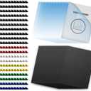 HOUYEE Binding Covers and Combs Set, 8.5x11 Inches, Including 50 Pcs Leather Texture Paper Binding Covers, 50 Pcs 8 Mil Clear PVC Sheets and 20 Pcs Assorted Combs