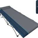 TIMBER RIDGE Extra Wide Heavy Duty Camping Cot for Adult, Easy Set Up Oversized Sleeping Cot with Carry Bag for Camping, Travel and Outdoors, Support up to 450lbs (Blue)