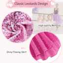 Idgreatim Girls Gymnastic Leotard Ballet Dance Dress Outfit with Removable Skirt Hair Scrunchie Combo 4-11 Years (7-8 Years, Diamond Pink)