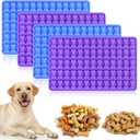 Palksky Dog Treat Molds Silicone, 4Pcs 65 Cavities Mini Bone Mold for Baking and Freezing